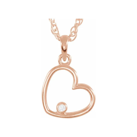 Diamond Heart Necklace - 85547 - Image 3