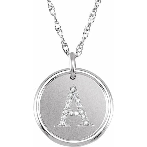 Posh Mommy Sterling Silver Diamond Initial Necklace 85088 - Image 3