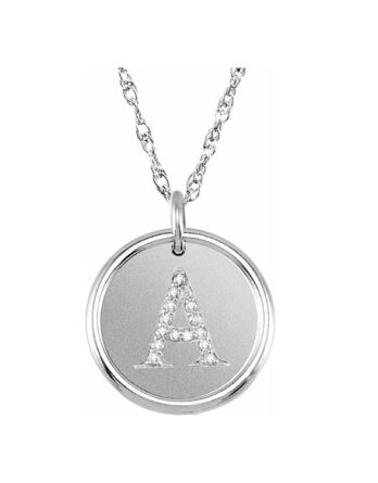 Posh Mommy Sterling Silver Diamond Initial Necklace 85088