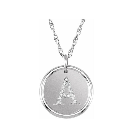Posh Mommy Sterling Silver Diamond Initial Necklace 85088