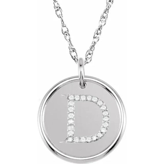 Posh Mommy Sterling Silver Diamond Initial Necklace 85088 - Image 7