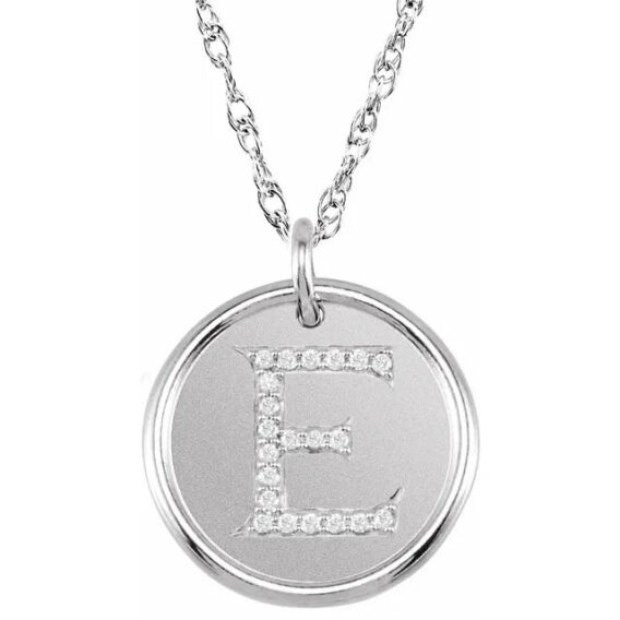 Posh Mommy Sterling Silver Diamond Initial Necklace 85088 - Image 8