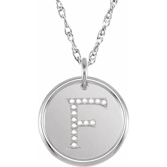 Posh Mommy Sterling Silver Diamond Initial Necklace 85088 - Image 9