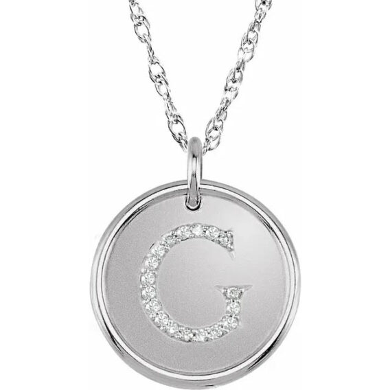 Posh Mommy Sterling Silver Diamond Initial Necklace 85088 - Image 10