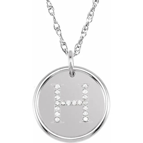 Posh Mommy Sterling Silver Diamond Initial Necklace 85088 - Image 11