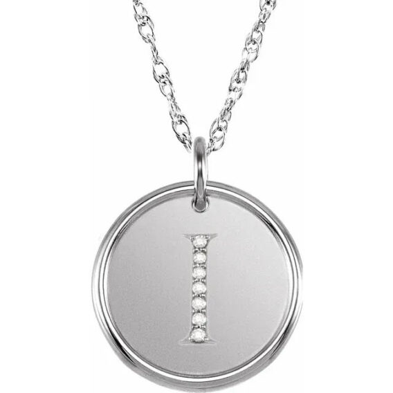 Posh Mommy Sterling Silver Diamond Initial Necklace 85088 - Image 12