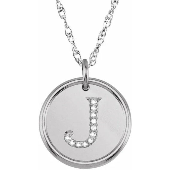 Posh Mommy Sterling Silver Diamond Initial Necklace 85088 - Image 13