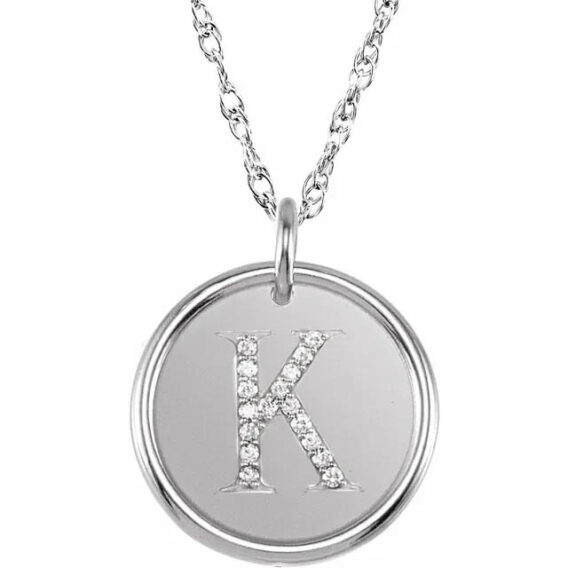 Posh Mommy Sterling Silver Diamond Initial Necklace 85088 - Image 14