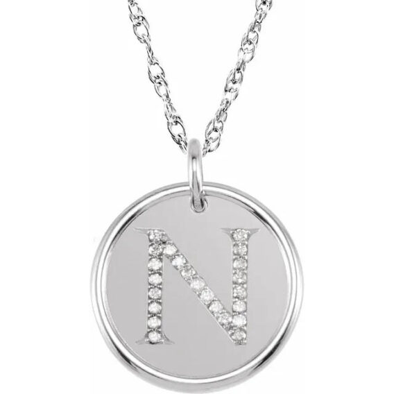 Posh Mommy Sterling Silver Diamond Initial Necklace 85088 - Image 17