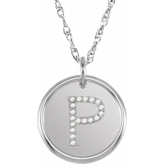 Posh Mommy Sterling Silver Diamond Initial Necklace 85088 - Image 19