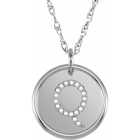 Posh Mommy Sterling Silver Diamond Initial Necklace 85088 - Image 20