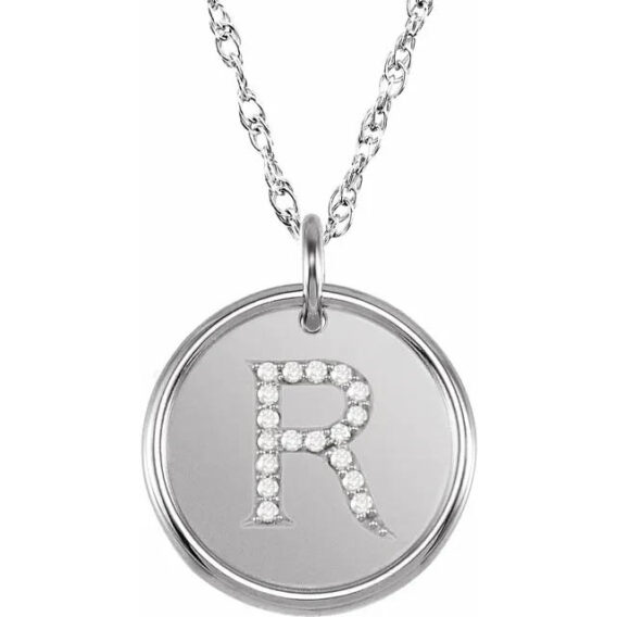 Posh Mommy Sterling Silver Diamond Initial Necklace 85088 - Image 21