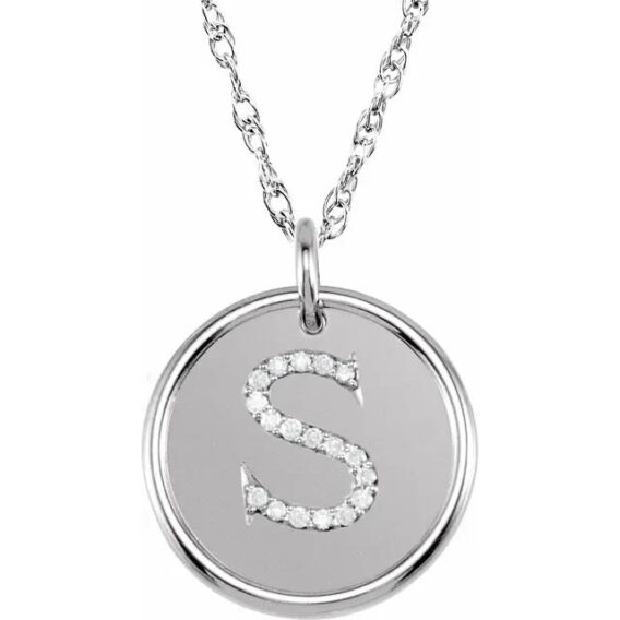 Posh Mommy Sterling Silver Diamond Initial Necklace 85088 - Image 22