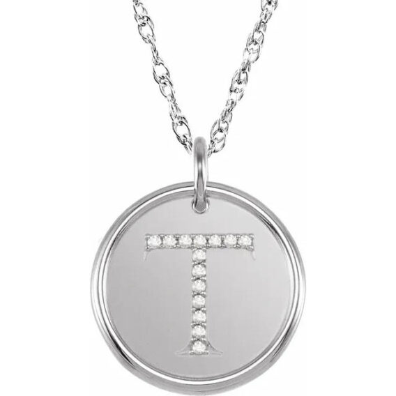 Posh Mommy Sterling Silver Diamond Initial Necklace 85088 - Image 23