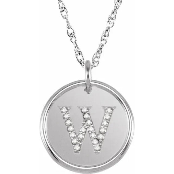 Posh Mommy Sterling Silver Diamond Initial Necklace 85088 - Image 26