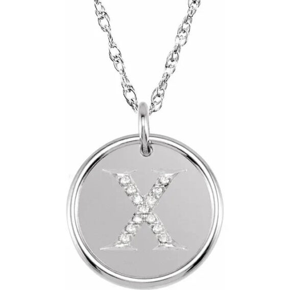 Posh Mommy Sterling Silver Diamond Initial Necklace 85088 - Image 27