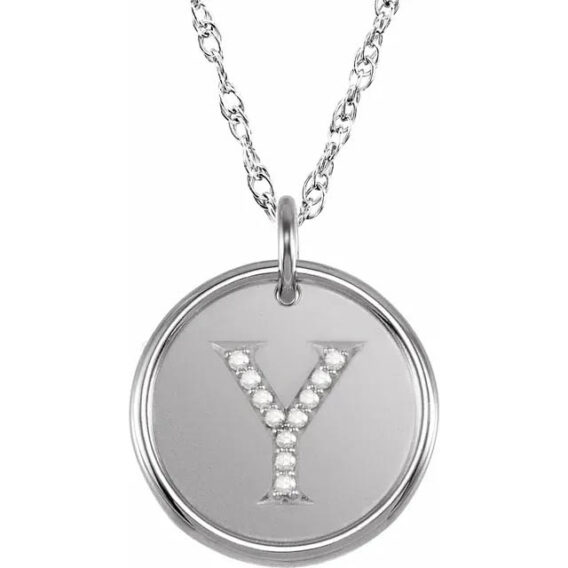 Posh Mommy Sterling Silver Diamond Initial Necklace 85088 - Image 28