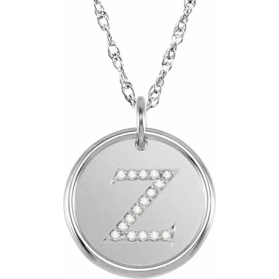 Posh Mommy Sterling Silver Diamond Initial Necklace 85088 - Image 29