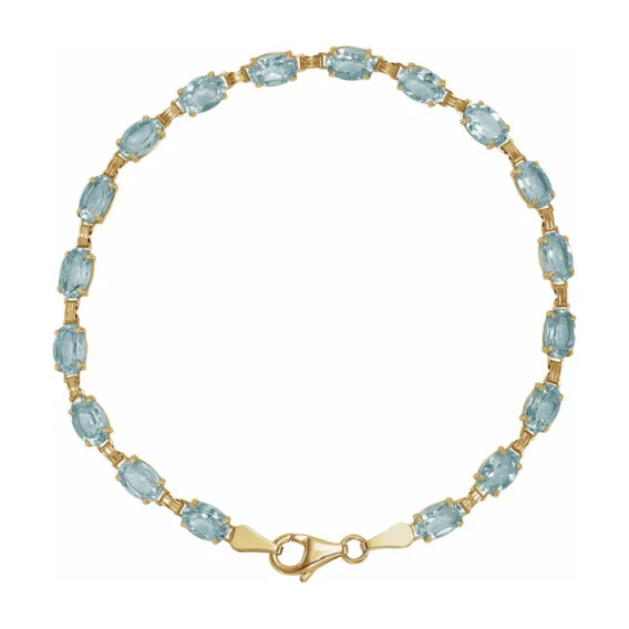 14K Yellow Gold Gemstone Line Bracelet - 651539 - Image 8