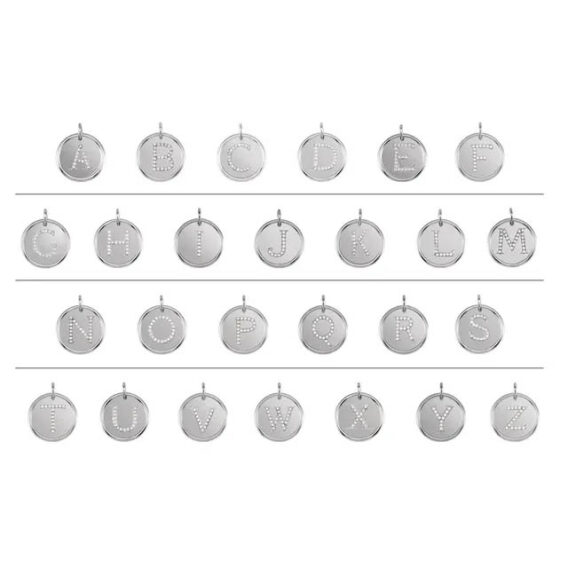 Posh Mommy Sterling Silver Diamond Initial Necklace 85088 - Image 30