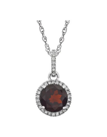 Halo-Style Birthstone Necklace 651301 - POPULAR CHOICE