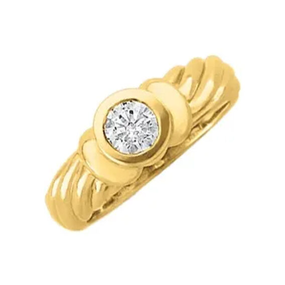 Bezel-Set Solitaire Diamond Engagement Ring 62248
