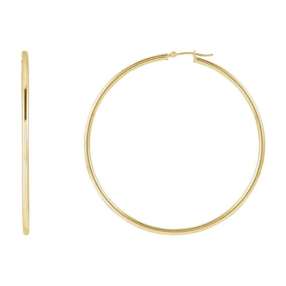 Hoop Earrings, Hollow Tube Hoops - 20270 - Image 9