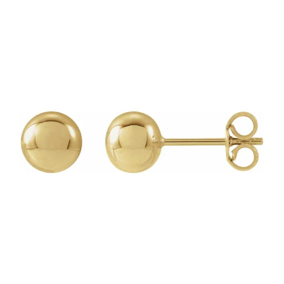 Stud Earrings, Gold Ball Design - 689073 POPULAR CHOICE - Image 4