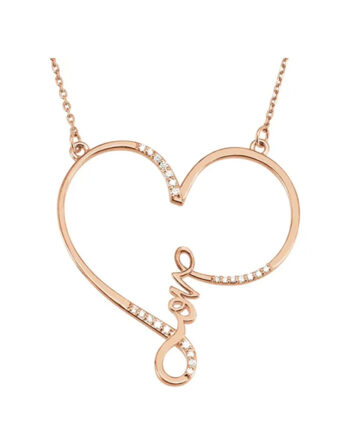 Love Diamond  Heart Necklace - 85506