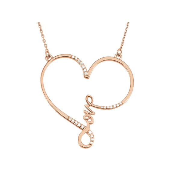 Love Diamond  Heart Necklace - 85506