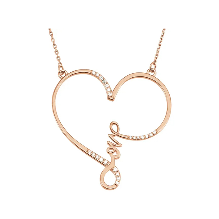 Love Diamond  Heart Necklace - 85506
