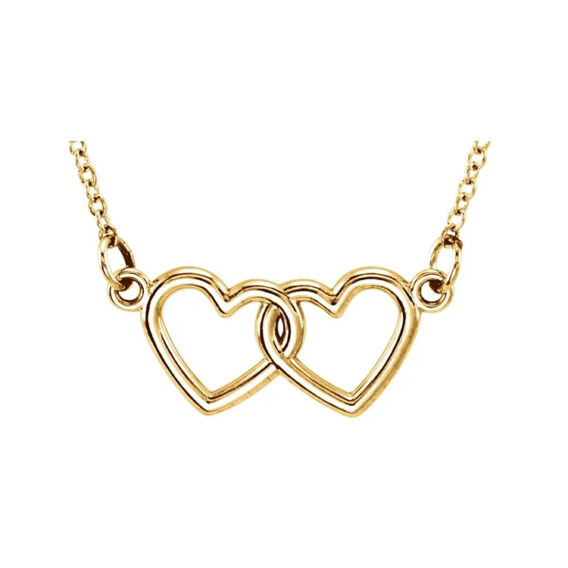 Double Heart Necklace - 85792 POPULAR CHOICE - Image 3
