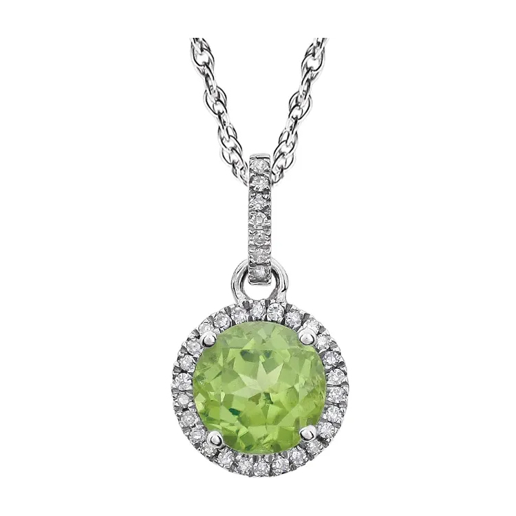Halo-Style Birthstone Necklace 651301 - POPULAR CHOICE - Image 5