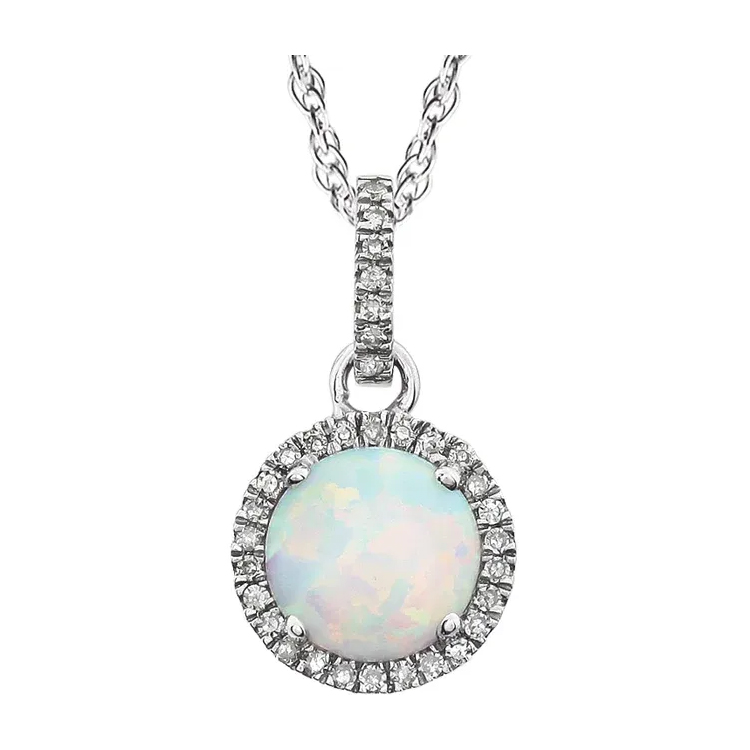 Halo-Style Birthstone Necklace 651301 - POPULAR CHOICE - Image 8