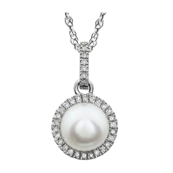 Halo-Style Birthstone Necklace 651301 - POPULAR CHOICE - Image 9