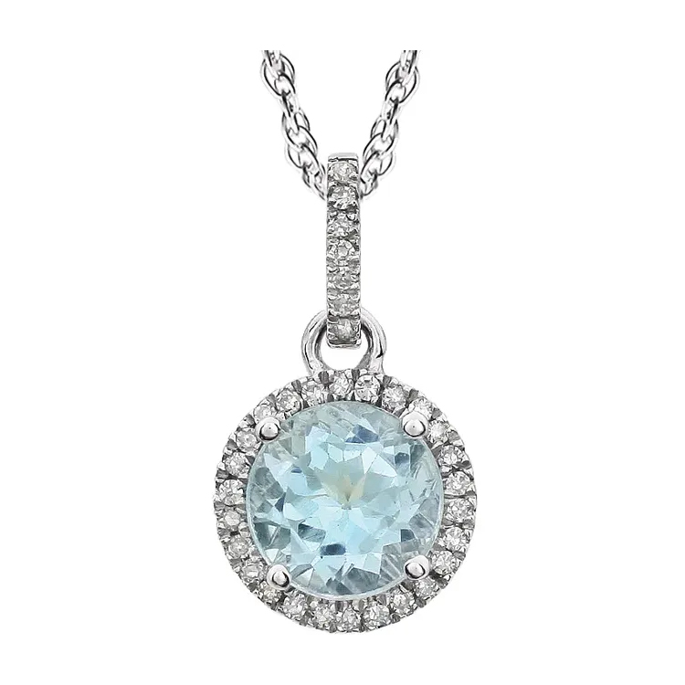Halo-Style Birthstone Necklace 651301 - POPULAR CHOICE - Image 13