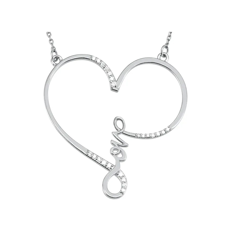 Love Diamond  Heart Necklace - 85506 - Image 2