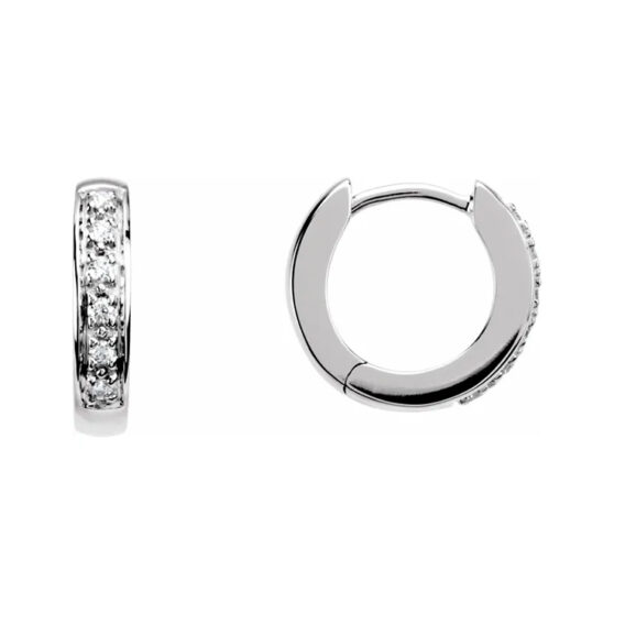 Hinged Diamond Hoop Earrings 67154 - Image 2