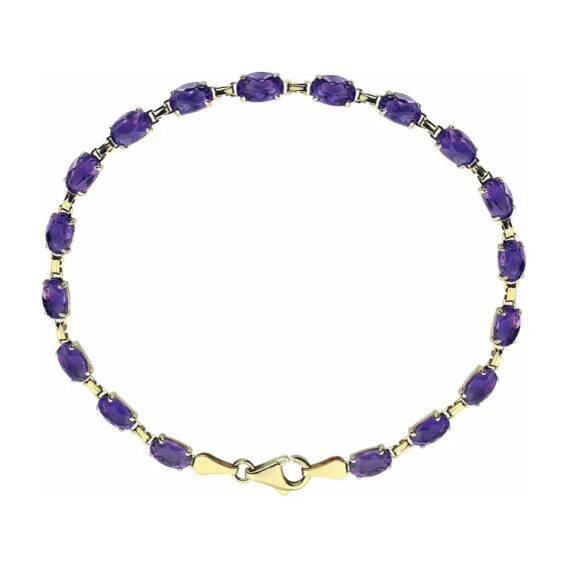 14K Yellow Gold Gemstone Line Bracelet - 651539 - Image 2