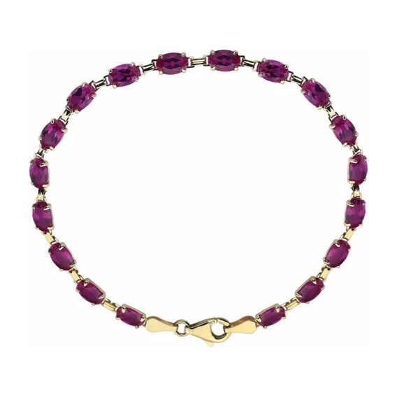 14K Yellow Gold Gemstone Line Bracelet - 651539 - Image 3
