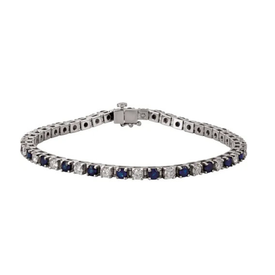 Diamond & Gemstone Line Bracelet - 60872 - Image 2