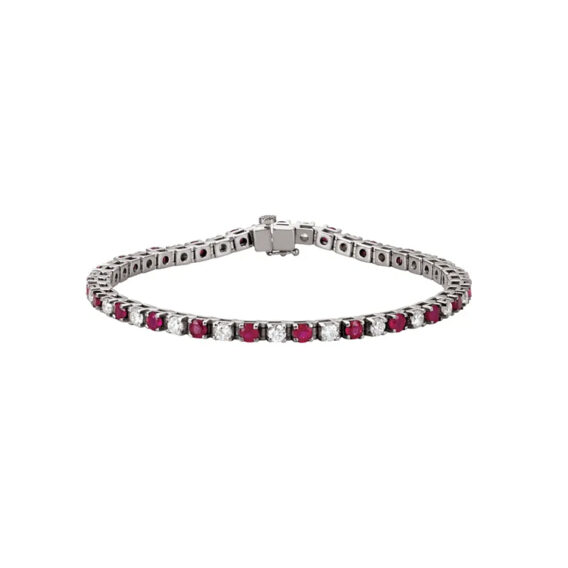 Diamond & Gemstone Line Bracelet - 60872 - Image 3