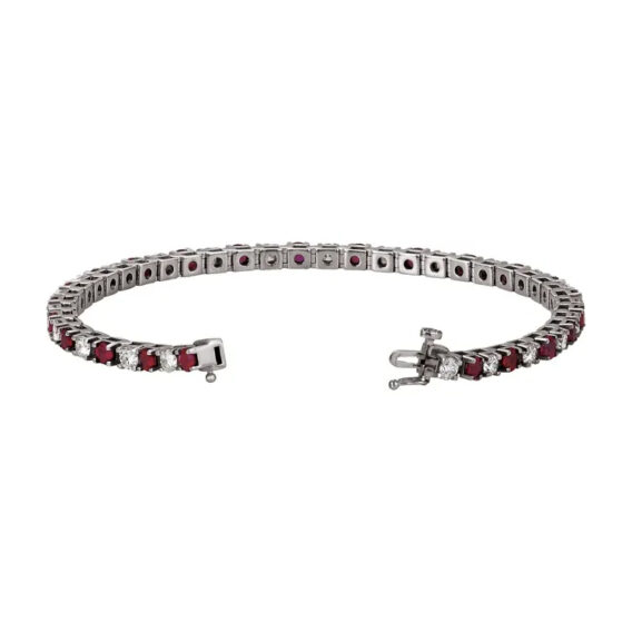 Diamond & Gemstone Line Bracelet - 60872 - Image 4