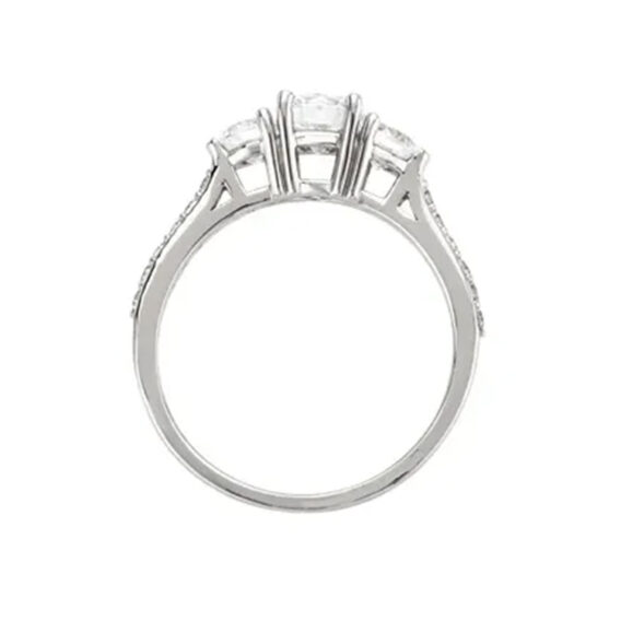 Three-Stone 1 1/8 CTW Diamond Engagement Ring or Band 67782 - Image 2