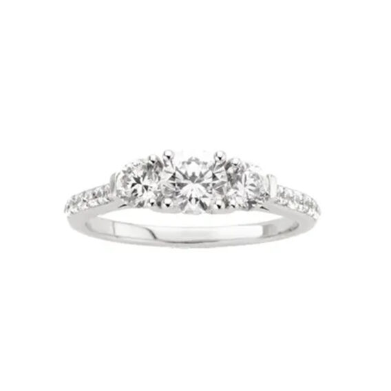 Three-Stone 1 1/8 CTW Diamond Engagement Ring or Band 67782 - Image 3