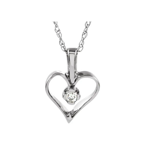 Diamond Heart Necklace - 60961 - Image 2