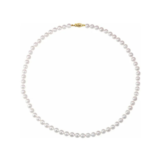 Pearl Necklace, Classic Cultured White Akoya Pearl Strand - 61203