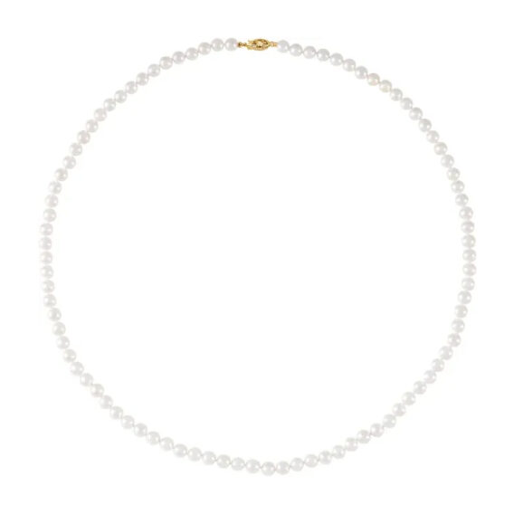 Pearl Necklace, Classic Cultured White Akoya Pearl Strand - 61203 - Image 2