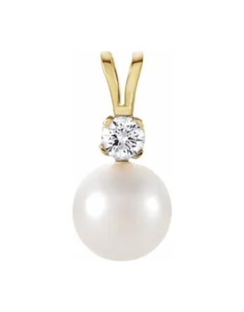 Diamond and Akoya Pearl Pendant - 61118