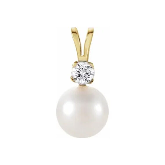 Diamond and Akoya Pearl Pendant - 61118